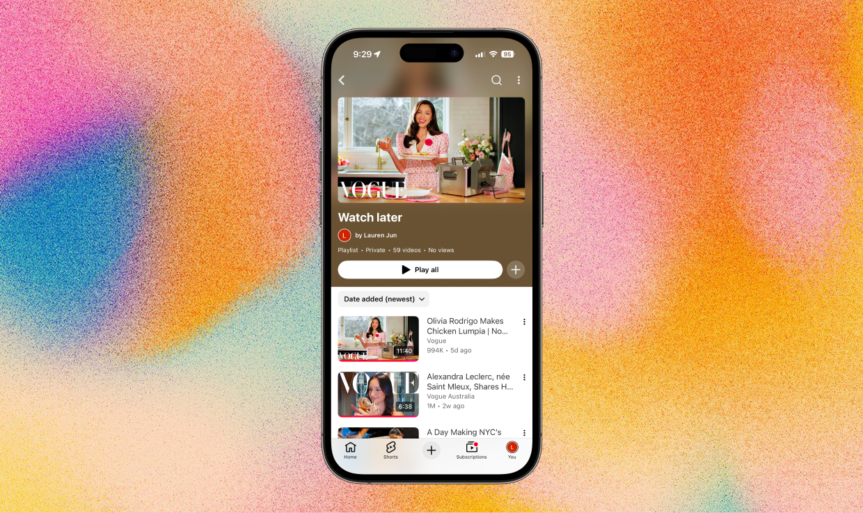 Watch Later on YouTube concept shown on an iPhone